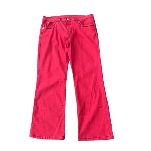 90s Retro DG2 by Diane Gilman red high rise jeans - Picture 2 of 12